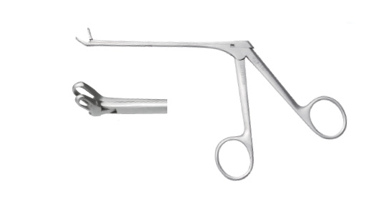 E454 nasal cutting forceps (bent 45 degrees left open hollow punch)