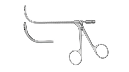 With a suction tube sinus forceps