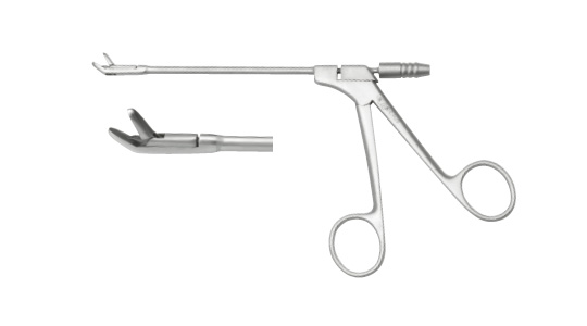 E409 with a suction tube sinus forceps (half the push rod) 30 degrees
